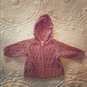 0-3m Hooded fleece zip up.